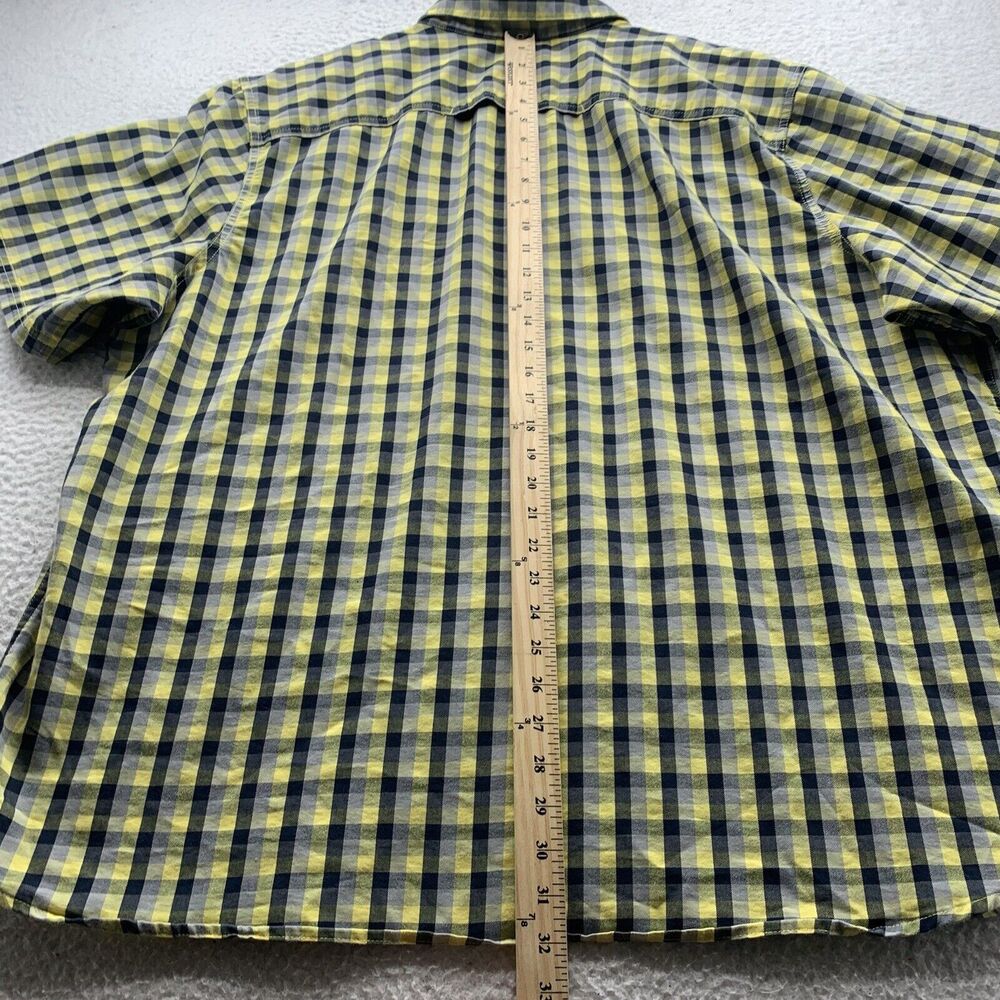 Wrangler Shirt Mens 3XL Regular Fit Metal Buttons Yellow Black‎ Gray Check Plaid - Picture 7 of 12